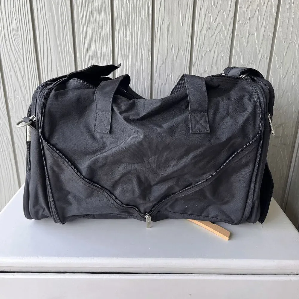 Land Rover Black Collapsible Duffel Tote Travel Bag with Shoulder Strap